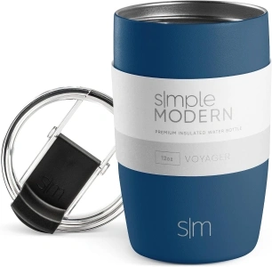 Simple Modern Travel Coffee Mug Tumbler with Flip Lid | Reusable Insulated Stainless Steel Cold Brew Iced Coffee Cup Thermos | Gifts for Women Men Him Her | Voyager Collection | 12oz | Slumberland