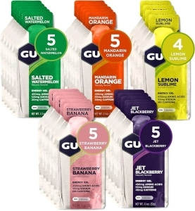 GU Energy Original Sports Nutrition Energy Gel, Assorted Fruity Flavors, 24 Count Box