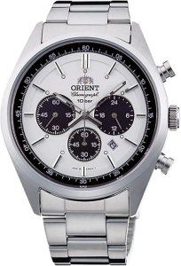 Orient Sporty Neo 70's Neo Seventees SOLAR PANDA Wristwatch, Dark Gray