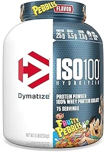 Dymatize, ISO 100 Hydrolyzed, Whey Isolate Protein Powder, Muscle Growth and Quick Recovery, Various Flavors, 1.3-5lbs