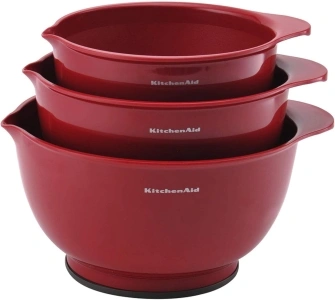 KitchenAid Classic Mixing Bowls, Red, Set of 3, KE175OSERA