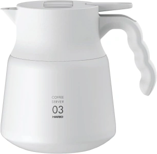 Hario V60 Insulated Stainless Steel Server, 800ml, White