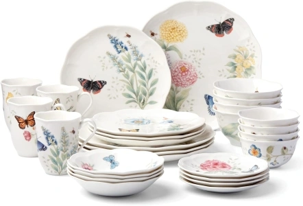 Lenox 865075 28 Piece Butterfly Meadow Classic Dinnerware Set