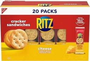 RITZ Cheese Sandwich Crackers, 20 Snack Packs (6 Crackers Per Pack)