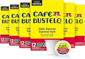 Café Bustelo Espresso Style Dark Roast Coffee, 72 Count Keurig K-Cup Pods