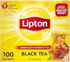 Lipton Black Tea Bags, Hot or Iced tea bags, 100 Total Count