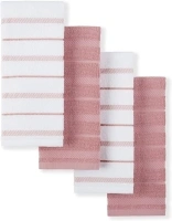 KitchenAid Albany Kitchen Towel 4-Pack Set,Cotton,Dried Rose/White, 16"x26"
